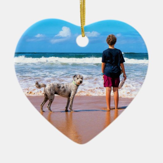 Aangepaste kerstversiering met uw huisdieren keramisch ornament (Voorkant)