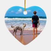 Aangepaste kerstversiering met uw huisdieren keramisch ornament (Achterkant)