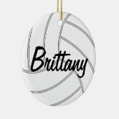 Aangepaste kerstversiering met volleybal keramisch ornament (Rechts)