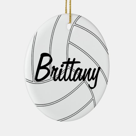 Aangepaste kerstversiering met volleybal keramisch ornament (Rechts)
