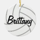 Aangepaste kerstversiering met volleybal keramisch ornament (Voorkant)