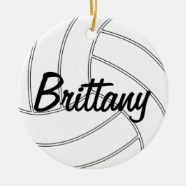 Aangepaste kerstversiering met volleybal keramisch ornament
