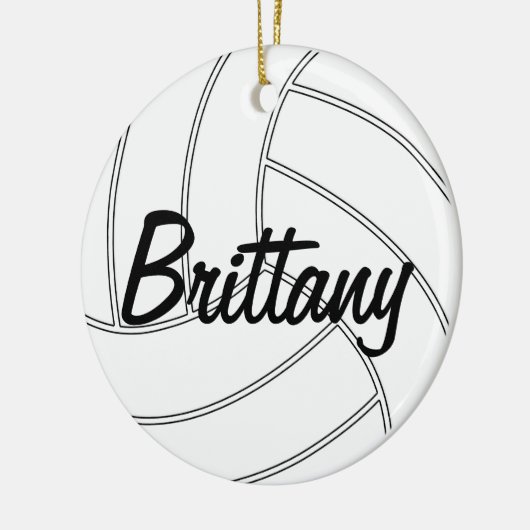 Aangepaste kerstversiering met volleybal keramisch ornament (Links)