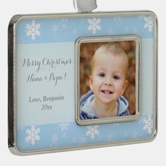 Aangepaste kerstversiering op basis van FOTO Verzilverd Omlijst Ornament (Rechts)