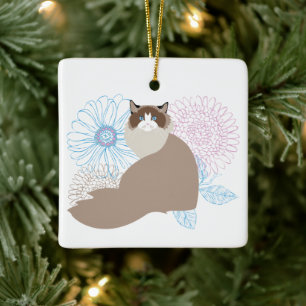 Aangepaste kerstversiering van Ragdoll Pet Keramisch Ornament