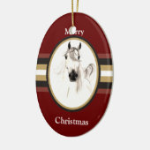 Aangepaste kerstversiering voor Arabisch paard Keramisch Ornament (Links)