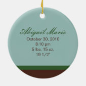 Aangepaste kerstversiering voor baby's (blauw) keramisch ornament (Achterkant)