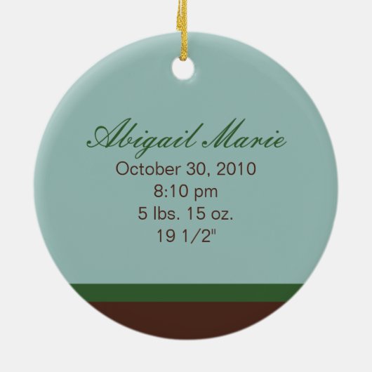 Aangepaste kerstversiering voor baby's (blauw) keramisch ornament (Achterkant)