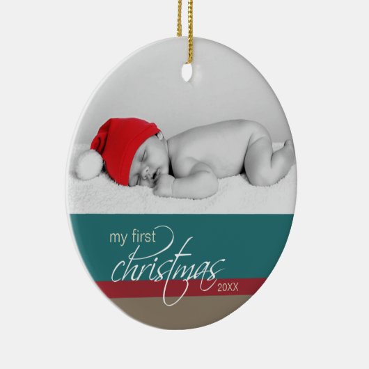 Aangepaste kerstversiering voor baby's (blauwgroen keramisch ornament (Rechts)