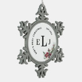 Aangepaste kerstversiering voor baby's eerste kers tin sneeuwvlok ornament (Links)
