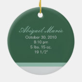 Aangepaste kerstversiering voor baby's (groen 2) keramisch ornament (Achterkant)