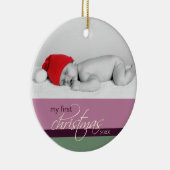 Aangepaste kerstversiering voor baby's (pruimen) keramisch ornament (Rechts)