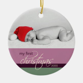 Aangepaste kerstversiering voor baby's (pruimen) keramisch ornament