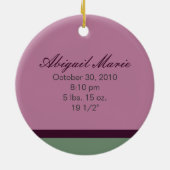 Aangepaste kerstversiering voor baby's (pruimen) keramisch ornament (Achterkant)