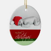 Aangepaste kerstversiering voor baby's (rood) keramisch ornament (Rechts)
