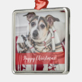 Aangepaste kerstversiering voor foto's en tekst metalen ornament (Links)