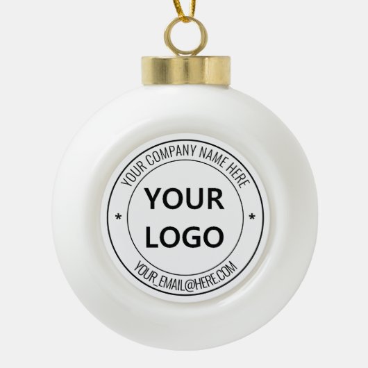 Aangepaste kerstversiering voor Logo- en tekstbedr Keramische Bal Ornament (Voorkant)