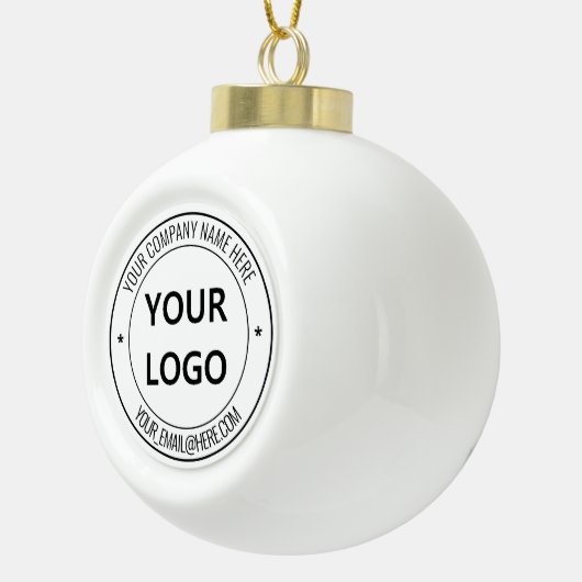 Aangepaste kerstversiering voor Logo- en tekstbedr Keramische Bal Ornament (Rechts)