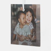 Aangepaste kerstversiering voor prettige feestdage glas ornament (Voorkant links)