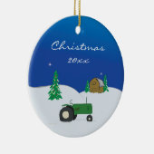 Aangepaste kerstversiering voor tractoren en Barn Keramisch Ornament (Rechts)