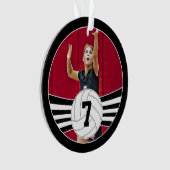 Aangepaste kerstversiering voor volleybal foto's e ornament (voorkant)