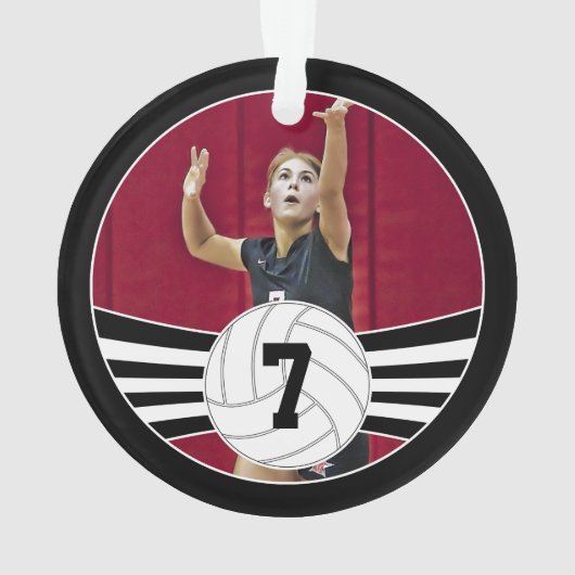 Aangepaste kerstversiering voor volleybal foto's e ornament (achterkant)