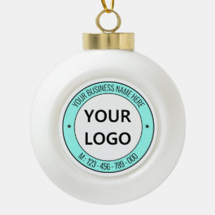 Aangepaste kerstversiering voor zakelijke Logo Keramische Bal Ornament