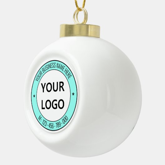 Aangepaste kerstversiering voor zakelijke Logo Keramische Bal Ornament (Rechts)