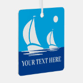 Aangepaste kerstversiering voor zeilboot metalen ornament (Voorkant Rechts)