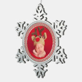 Aangepaste kerstversieringen met fotofeestdagen tin sneeuwvlok ornament (Rechts)