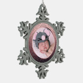 Aangepaste kerstversieringen met foto's Snowflake Tin Sneeuwvlok Ornament (Links)