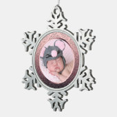 Aangepaste kerstversieringen met foto's Snowflake Tin Sneeuwvlok Ornament (Rechts)