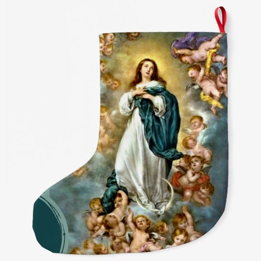 Aangepaste kerstviremie Mary veronderstelling Grote Kerstsok (Achterkant)