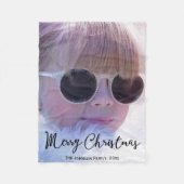 Aangepaste kerstvlinders Voeg foto toe Fleece Deken (Voorkant)