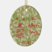 Aangepaste kerstvogelkooi-versiering keramisch ornament (Rechts)