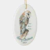 Aangepaste kerstWaterverf Barn Owl Bird Keramisch Ornament (Rechts)