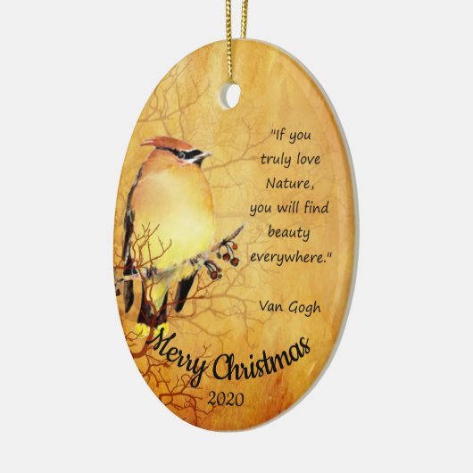 Aangepaste kerstWaterverf Cedar Waxing Keramisch Ornament (Links)