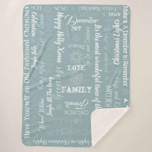 Aangepaste kerstwensen sherpa deken (Voorkant)