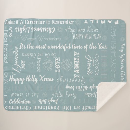 Aangepaste kerstwensen sherpa deken (Voorkant (horizontaal))