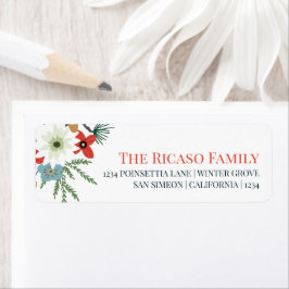 Aangepaste kerstwinterbloem etiket