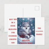 Aangepaste Kerstwolf - Ansichtkaart Briefkaart (Voorkant / Achterkant)