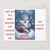 Aangepaste Kerstwolf - Ansichtkaart Briefkaart (Voorkant)