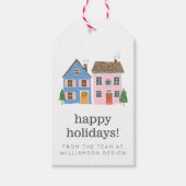Aangepaste kerstwoningen Prettige feestdagen Cadeaulabel (Voorkant)
