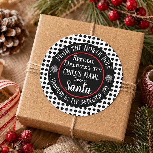 Aangepaste Kerstworkshop Ronde Sticker