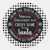 Aangepaste Kerstworkshop Ronde Sticker (Voorkant)