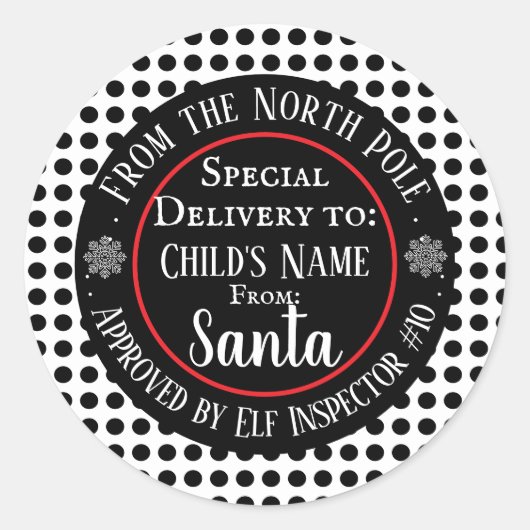 Aangepaste kerstworkshop ronde sticker (Voorkant)