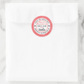 Aangepaste kerstworkshop ronde sticker (Tas)