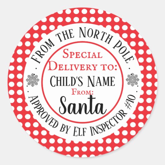 Aangepaste kerstworkshop ronde sticker (Voorkant)