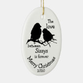 Aangepaste kerstzusjes-offerte keramisch ornament (Rechts)