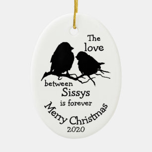 Aangepaste kerstzusjes-offerte keramisch ornament